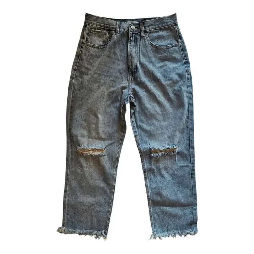 Closette Chic Distressed Ankle Length Jeans Cancun Light Wash Medium